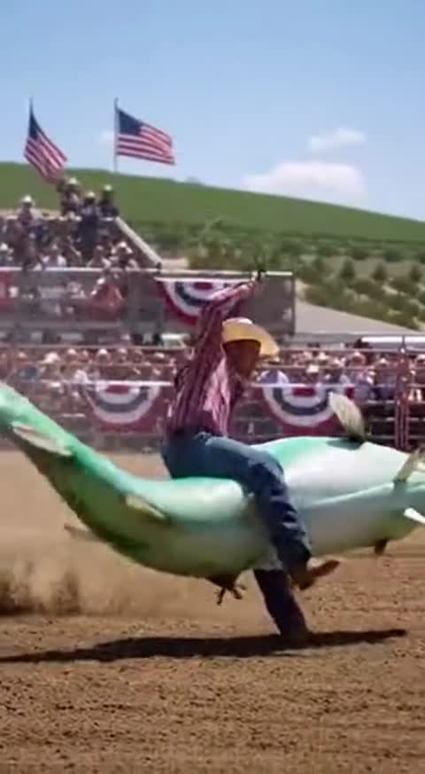 카우보이, 물고기와 대결!